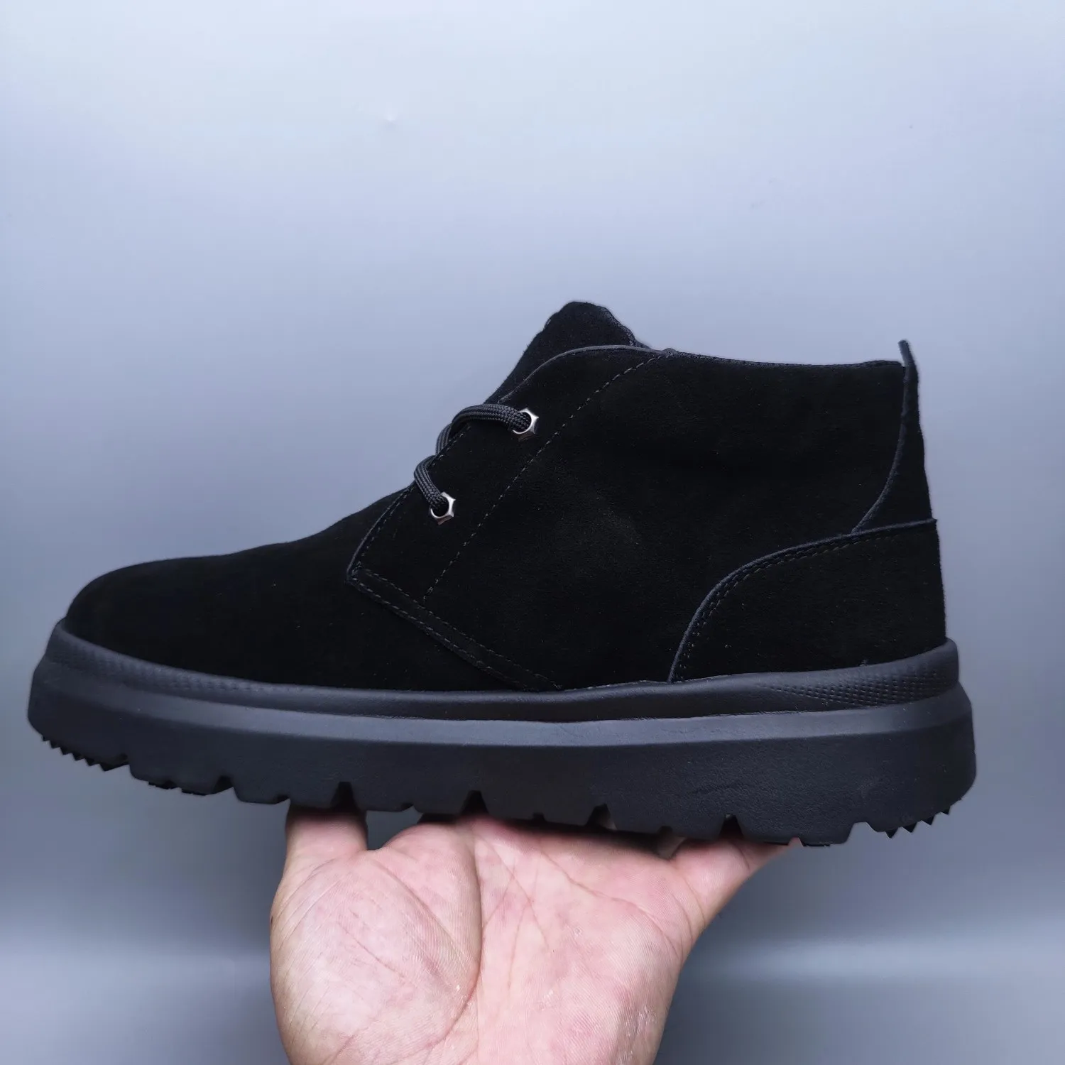 💰600 UGG sheepskin all-in-one snow boots 1773 lace-up casual low boots men's boots color: maroon black size: 39-45